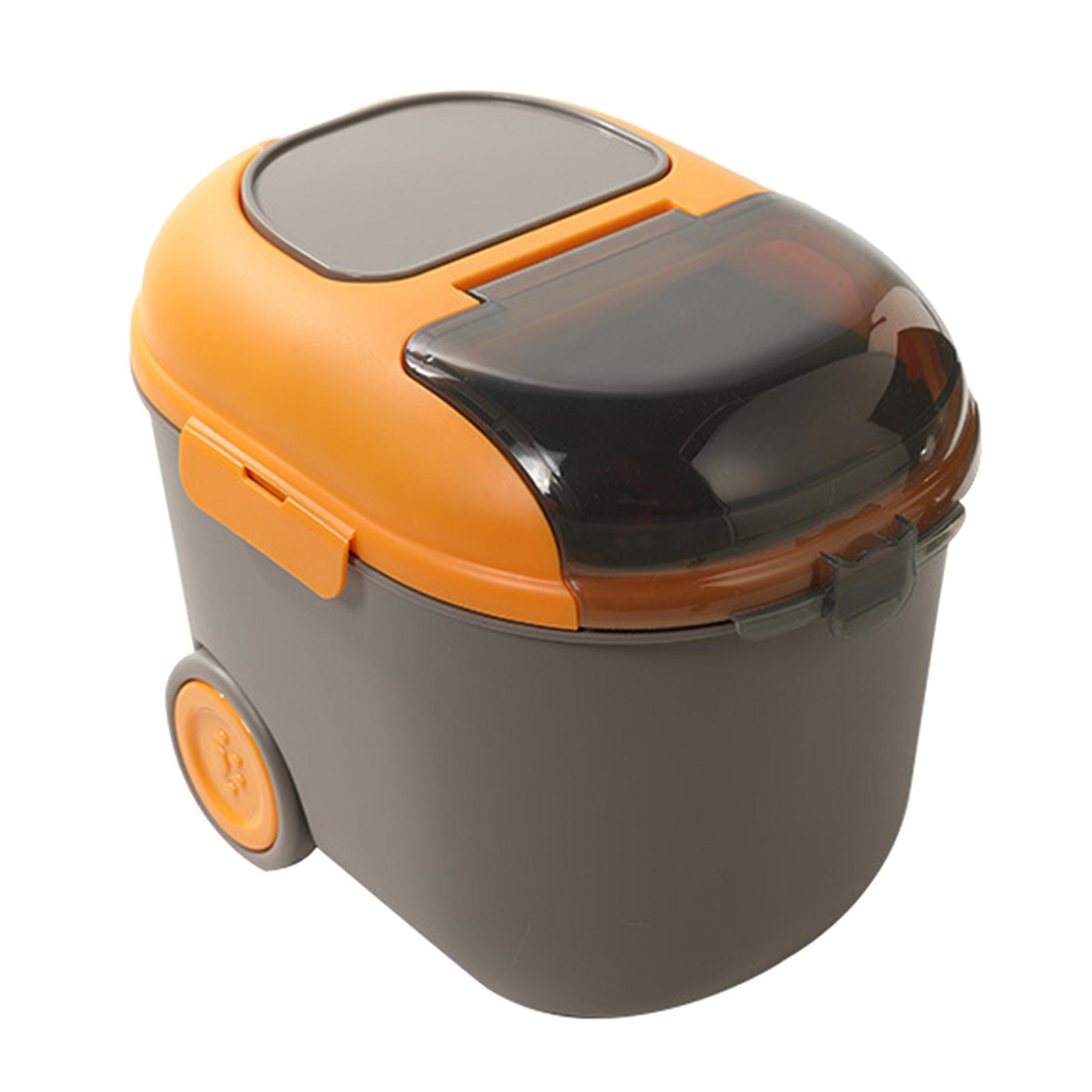 Pet Food Storage Cat Food Bucket Dry Transparent Lid Container for Dog grey