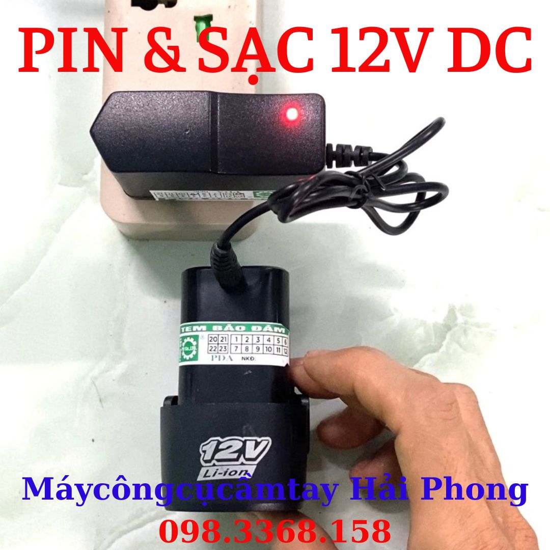 Sạc Pin 12V - 1A cho Pin máy khoan, mài ,. . Chân GIẮC GHIM F 6 mm