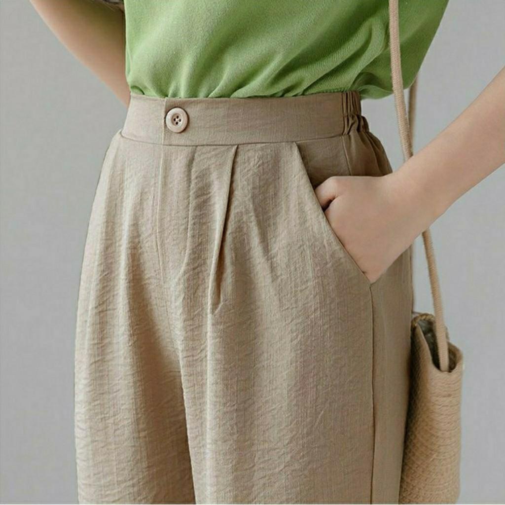 Quần Baggy Đũi Khóa Cúc Lưng Chun
