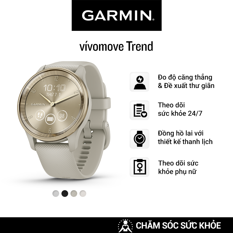 Đồng Hồ Thông Minh Garmin vívomove Trend - Hàng Chính Hãng