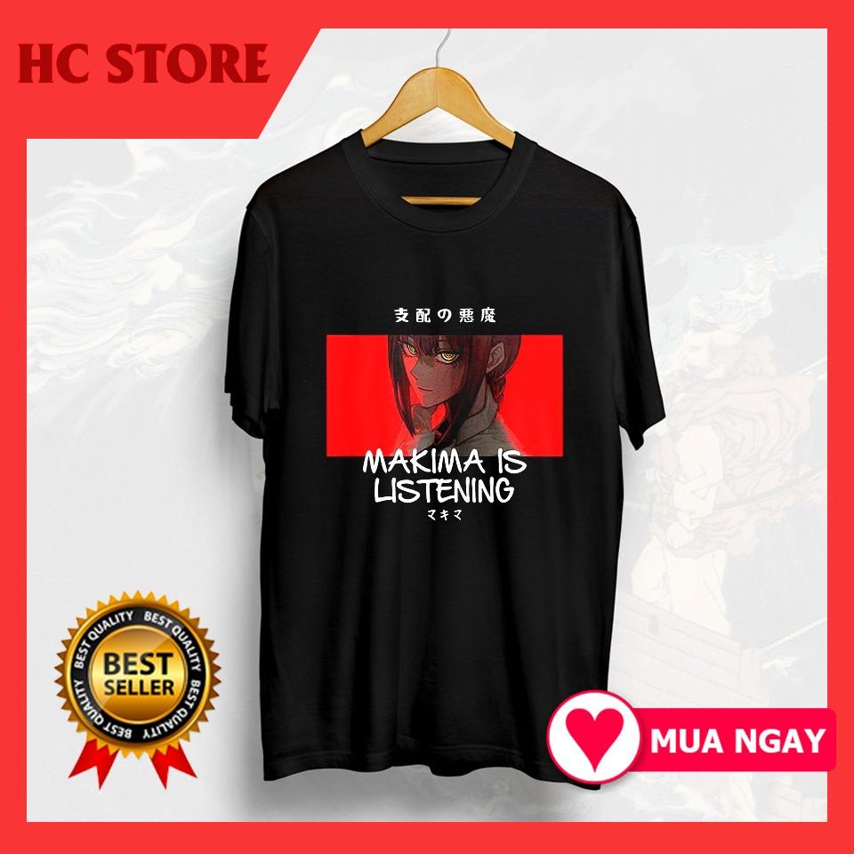 Áo thun Chainsaw Man Makima is Listening (Black) anime manga ngắn tay độc đẹp cực HOT