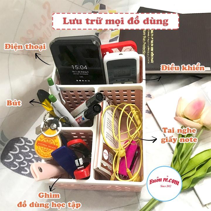 Khay nhựa tiện ích 4 ngăn Việt Nhật để bàn đựng bút, đồ dùng