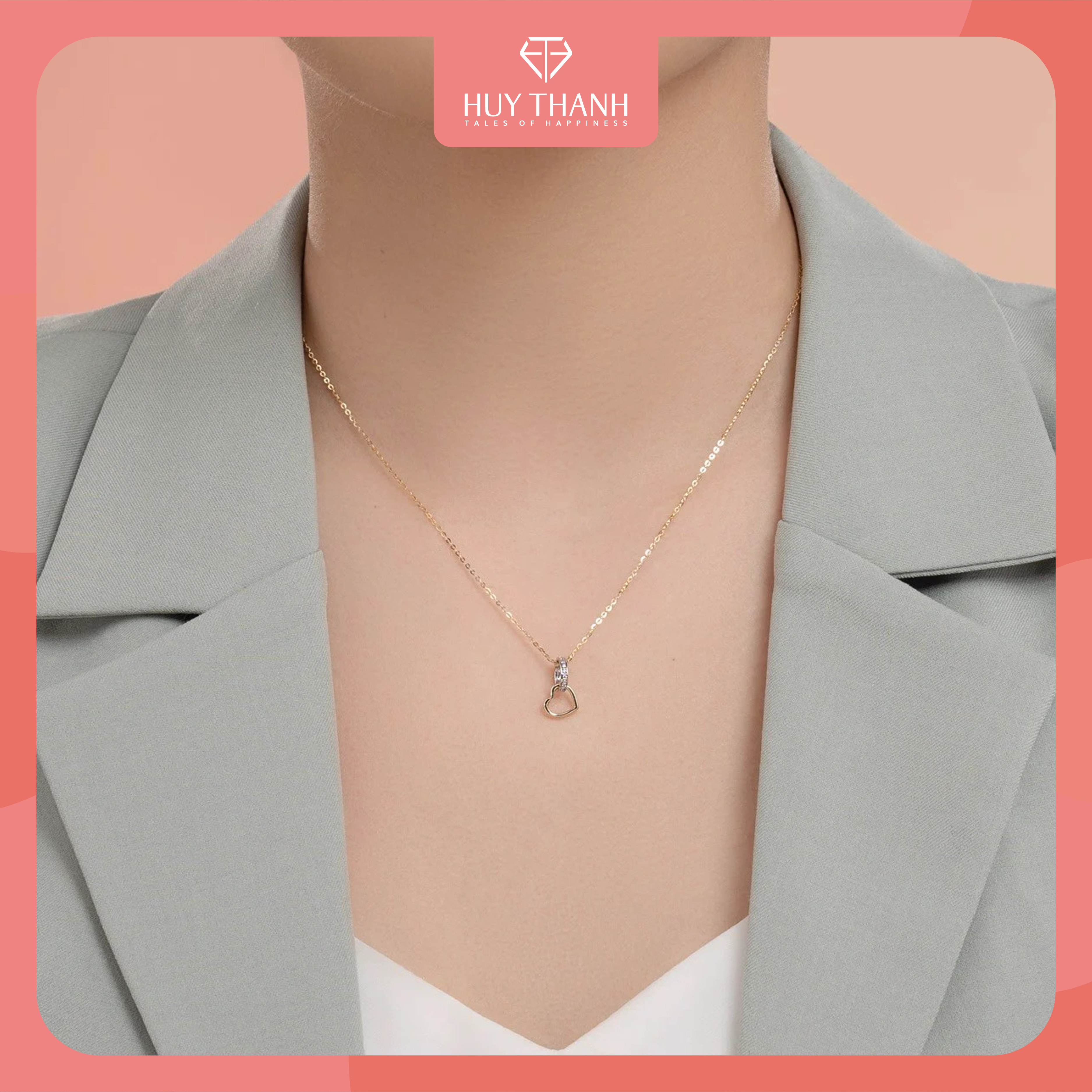 Mặt Dây Chuyền Vàng 14k Been Together MDMAMD657 Huy Thanh Jewelry