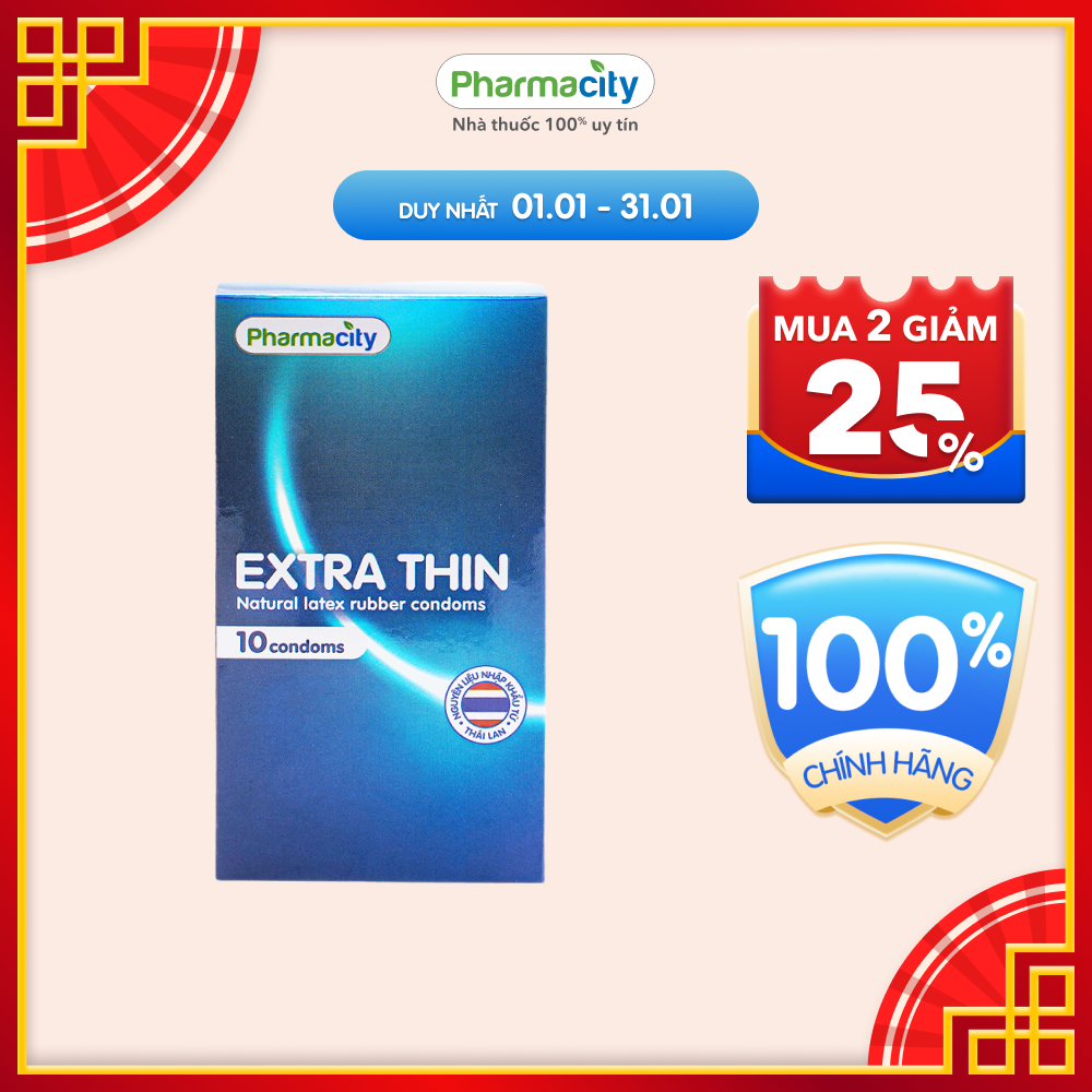 Bao cao su Pharmacity Extra Thin