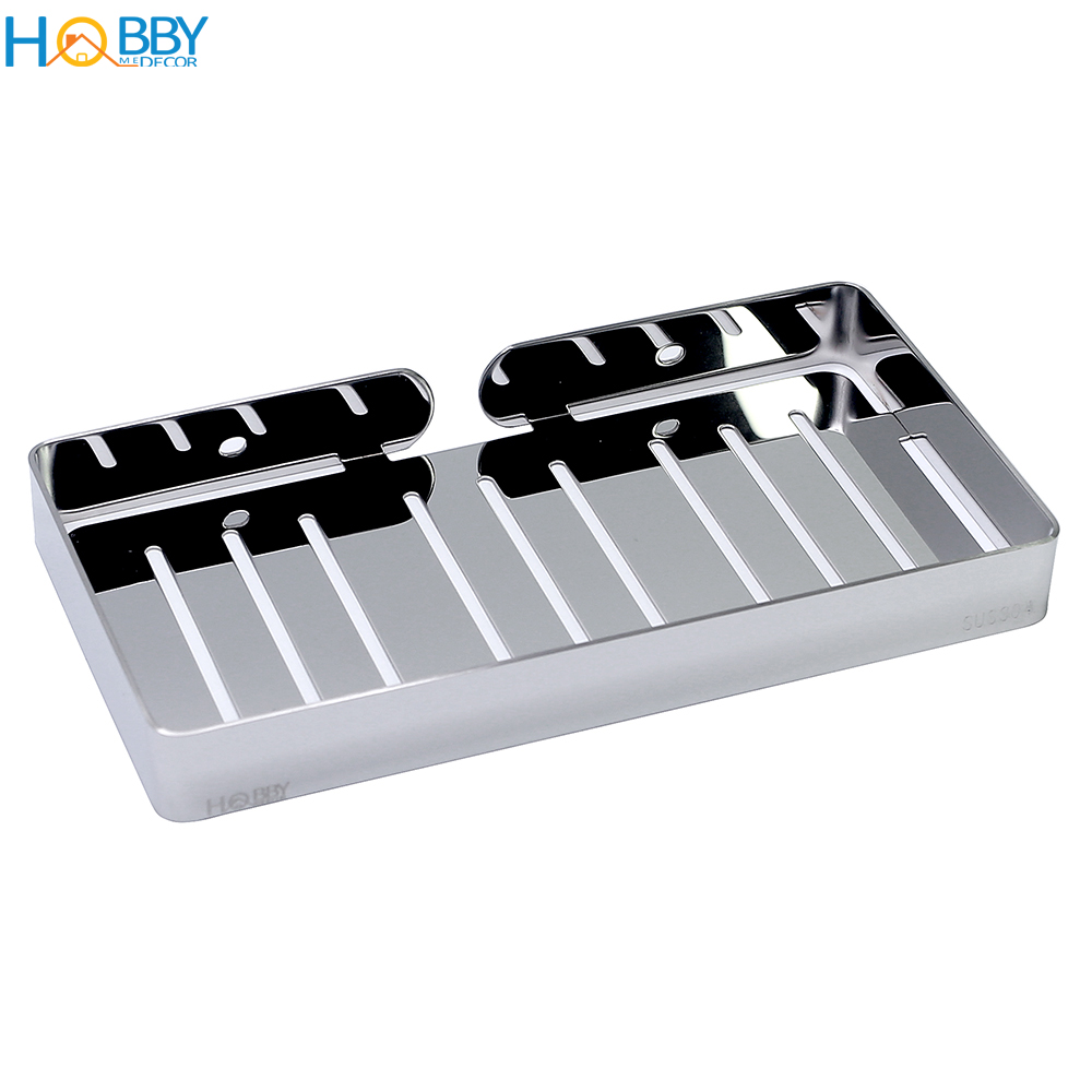 Kệ đựng xà phòng HOBBY SB6 Inox 304 dán tường gạch men hoặc khoan tường - loại lớn cao cấp