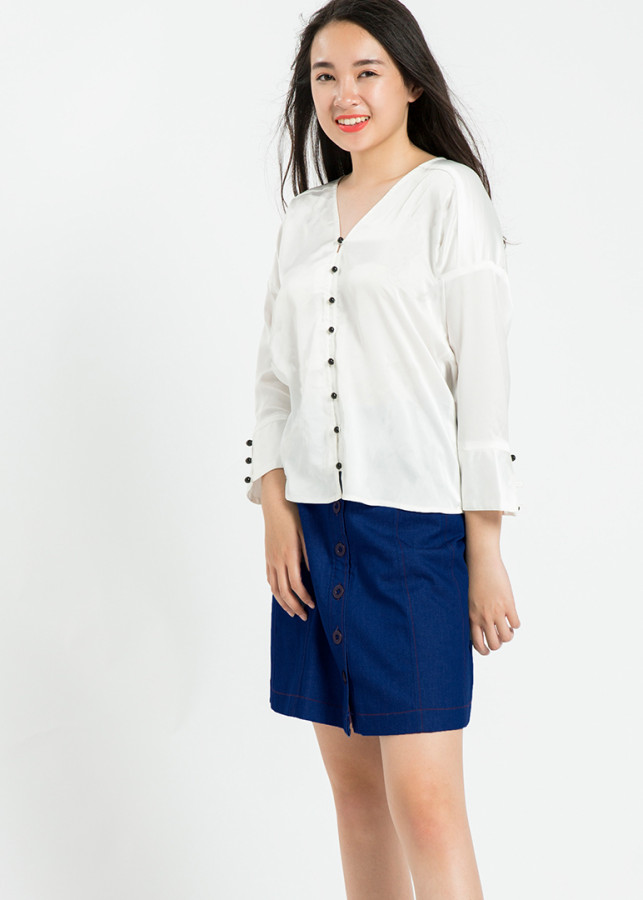 Áo Sơmi Satin Hity TOP078 (Trắng Kim Cương)