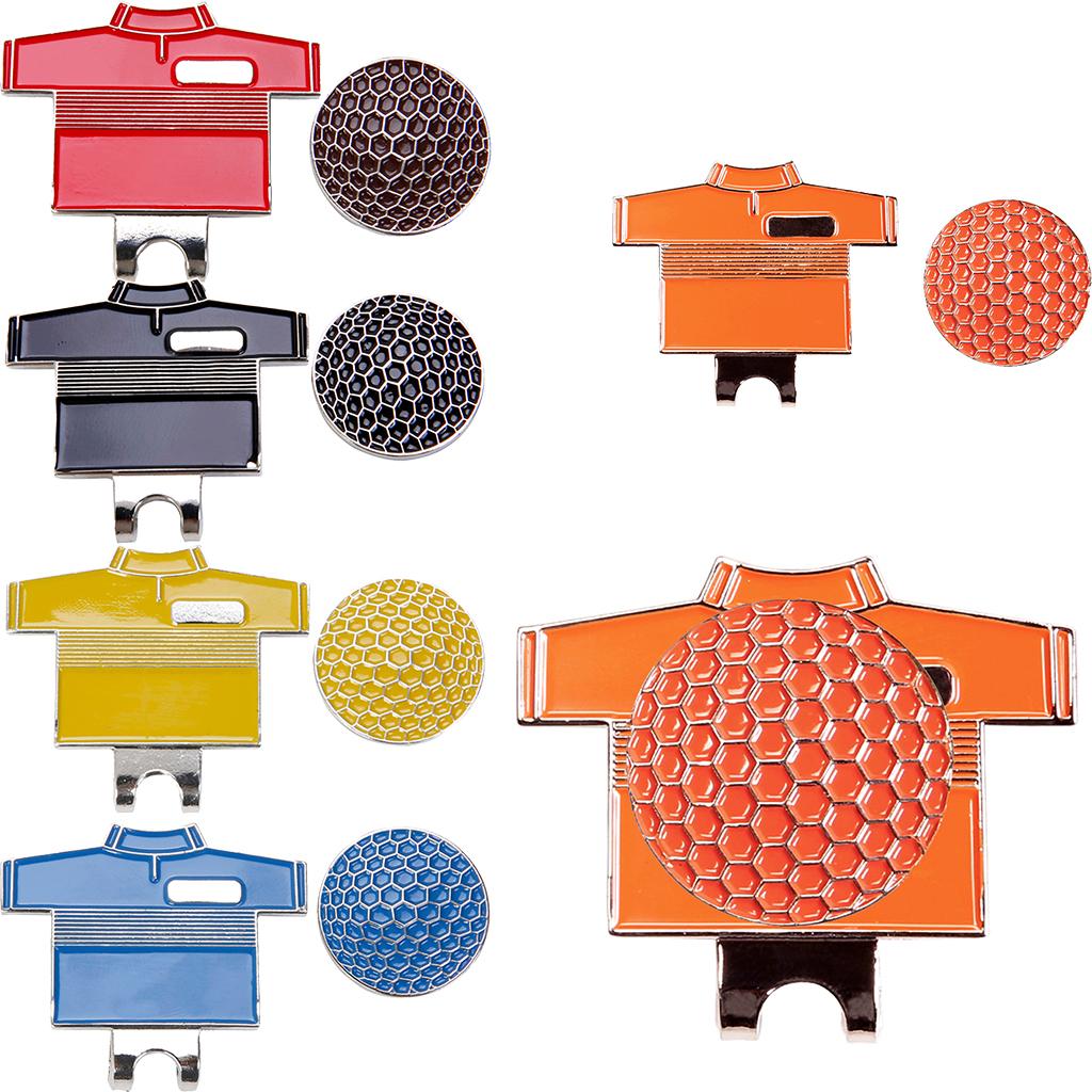 Golf Hat Clip with Detachable Magnetic Golf Ball Marker Shirt Design Orange