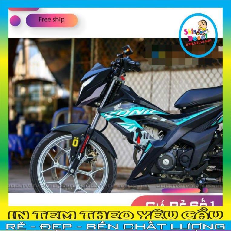 TEM RỜI SONIC 150 ĐEN XANH