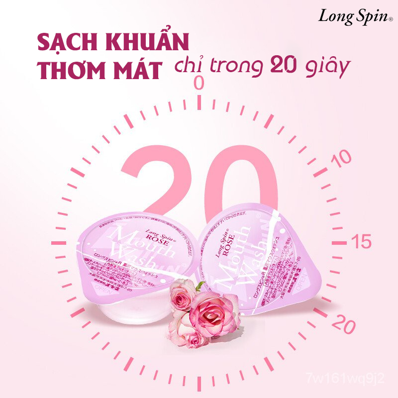 Nước súc miệng bỏ túi OKINA dòng LONG SPIN ROSE Nhật Bản hương Hoa Hồng – Hộp 42 hũ x 14ml