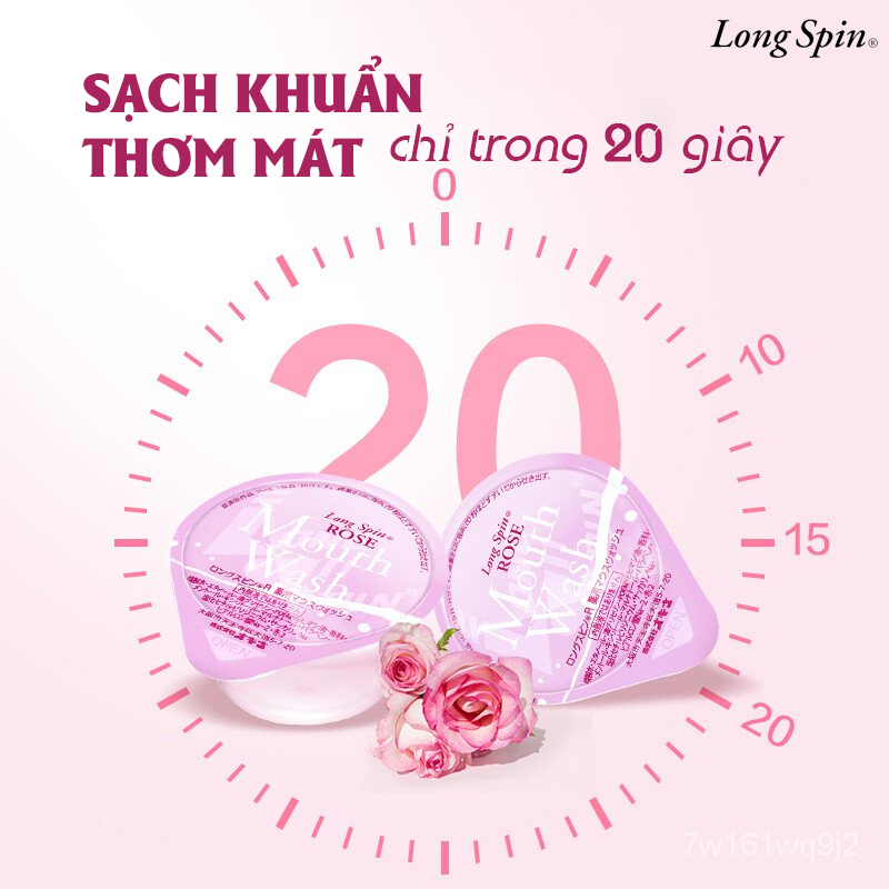 Nước súc miệng bỏ túi OKINA dòng LONG SPIN ROSE Nhật Bản hương Hoa Hồng – Hộp 100 hũ x 14ml