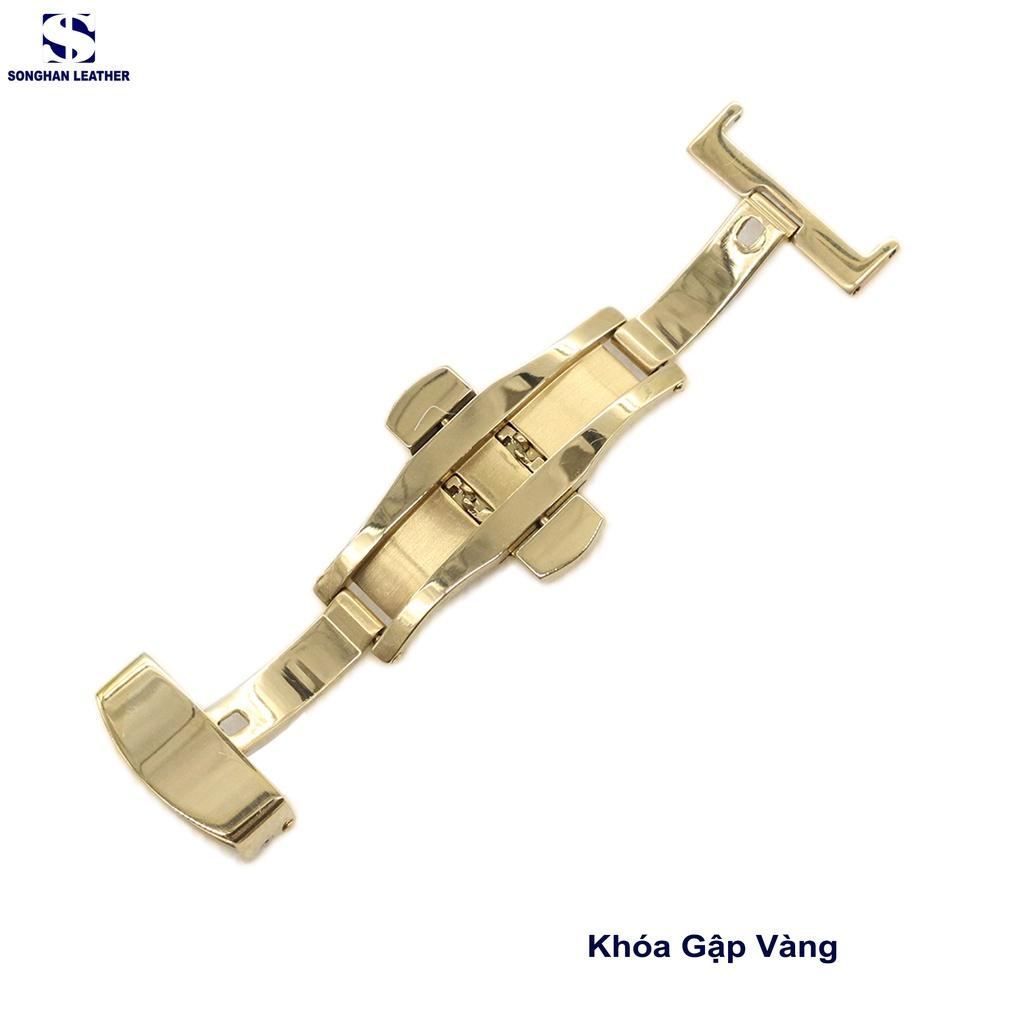 Khóa Bướm Gập Chống Gãy Dây Songhan Leather . Khoá Bấm Dây Da Size 16mm,18mm,20mm,22mm