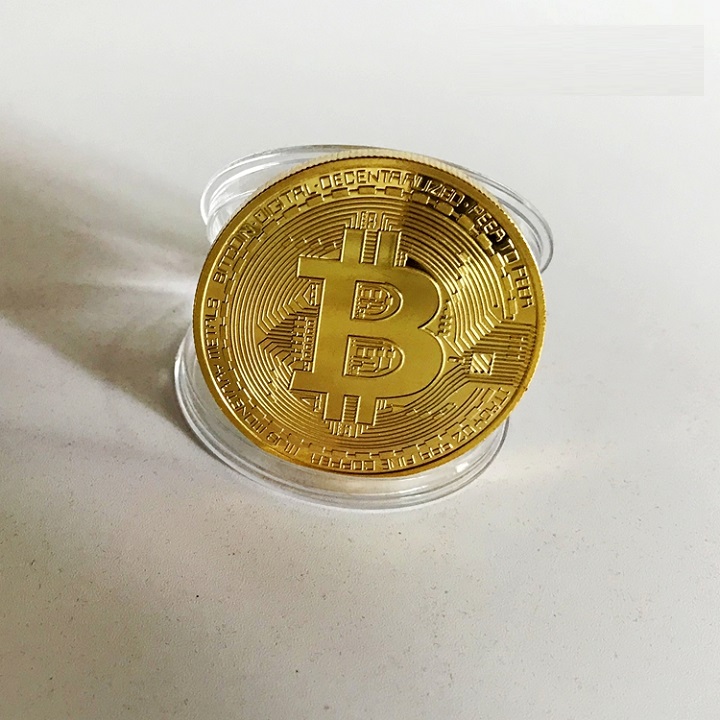 Xu Bitcoin Vàng, đường kính xu 4cm, chất liệu Niken mạ một lớp màu vàng, dùng để sưu tầm, lưu niệm, làm đồ thủ công mỹ nghệ - SP002456