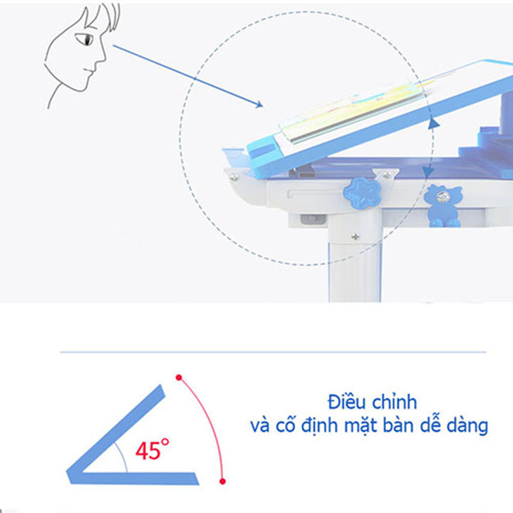 Bàn ghế chống gù chống cận cao cấp, thiết kế chân voi NT43