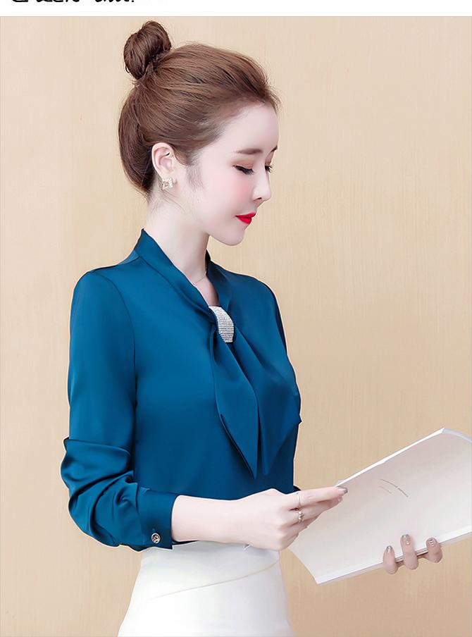 Áo Sơ Mi Nữ Áo Nữ Áo Kiểu Áo Cổ Nơ Kết Cườm - H564