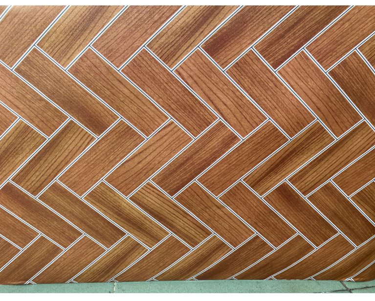 5 mét decal giấy dán nền dán sàn mẫu GỖ CHÉO VÀNG