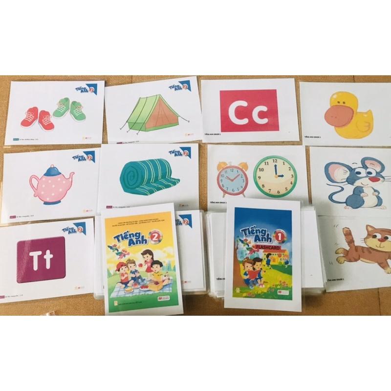 Flashcard tiếng anh BGD 1, 2 khổ a5 ép plastic 2 mặt