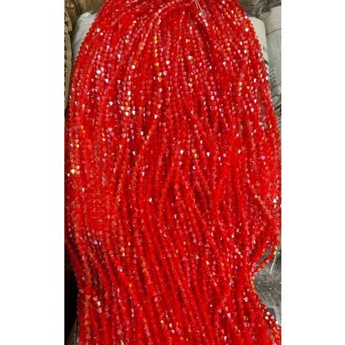 1 dây pha lê thoi 3mm, 4mm nhiều màu đính kết quần á