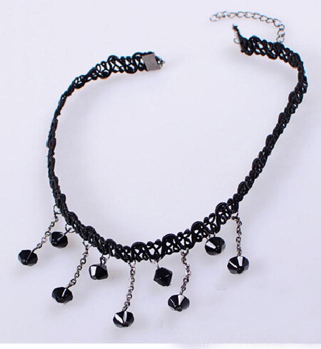 Vòng cổ choker tatoo đính hạt V44