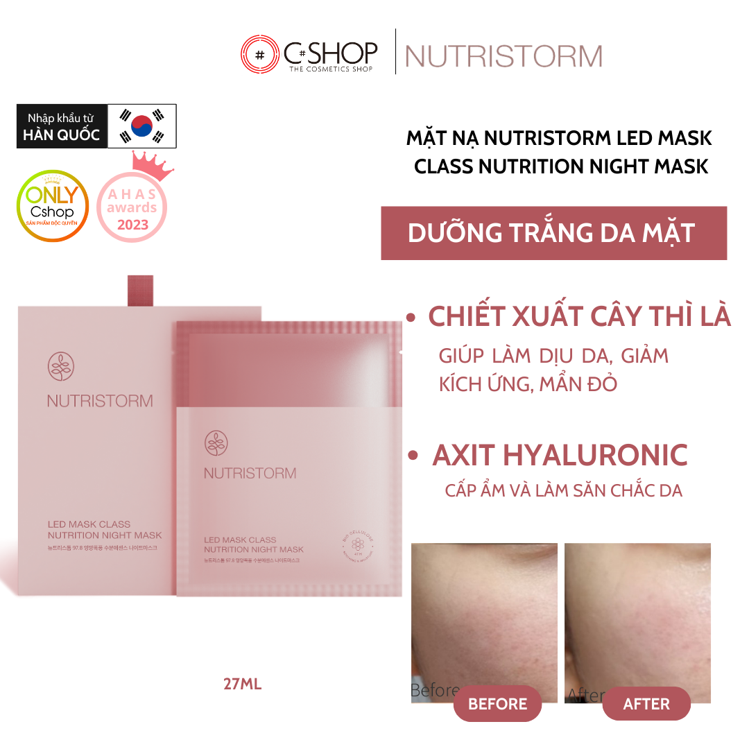 Mặt nạ cấp ẩm và làm dịu da ban đêm Nutristorm Led Mask Class Nutrition Night Mask