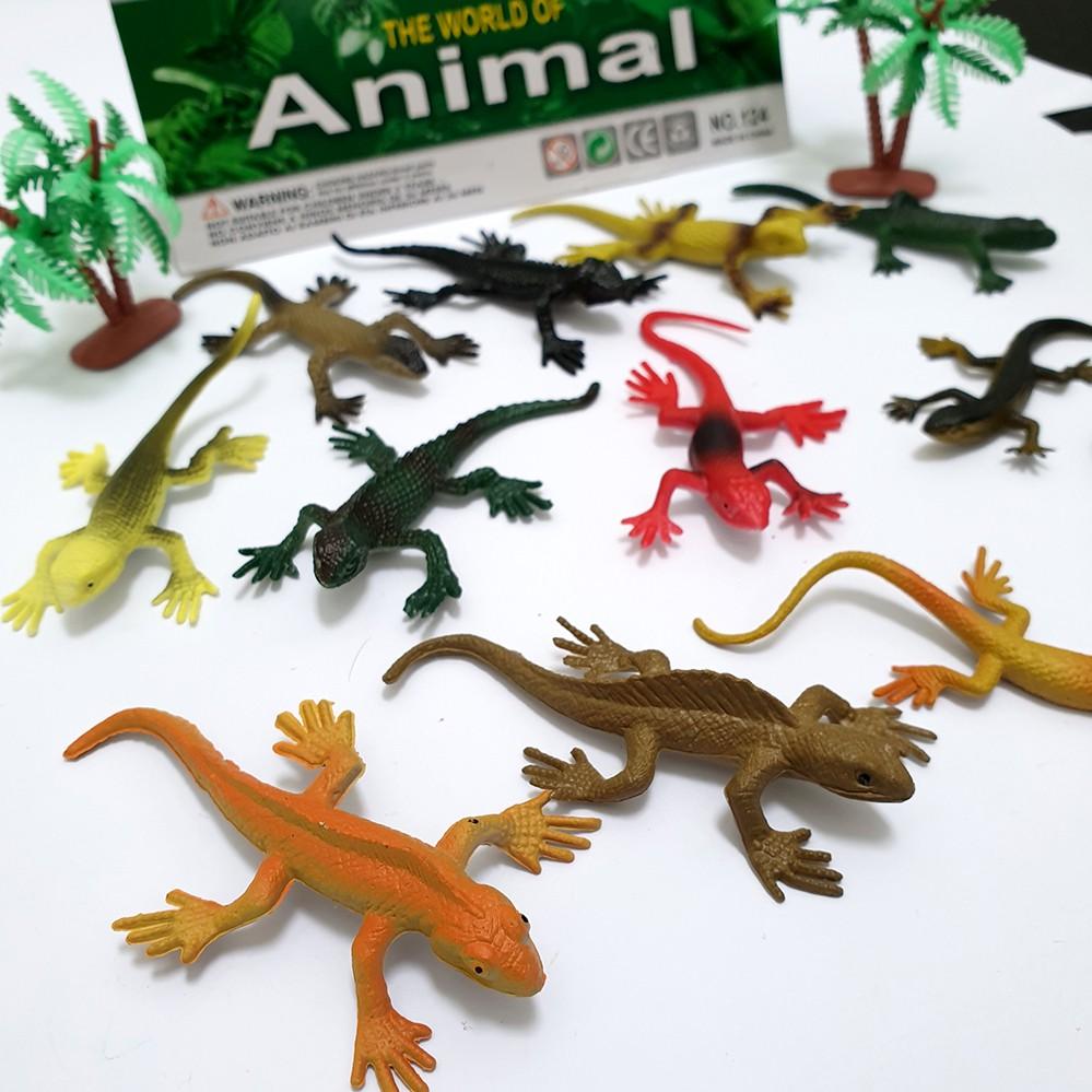 Bộ 12 Đồ Chơi Tắc Kè Safari Hoang Dã Vacimall ANIMAL WORLD cho bé trên 3 tuổi