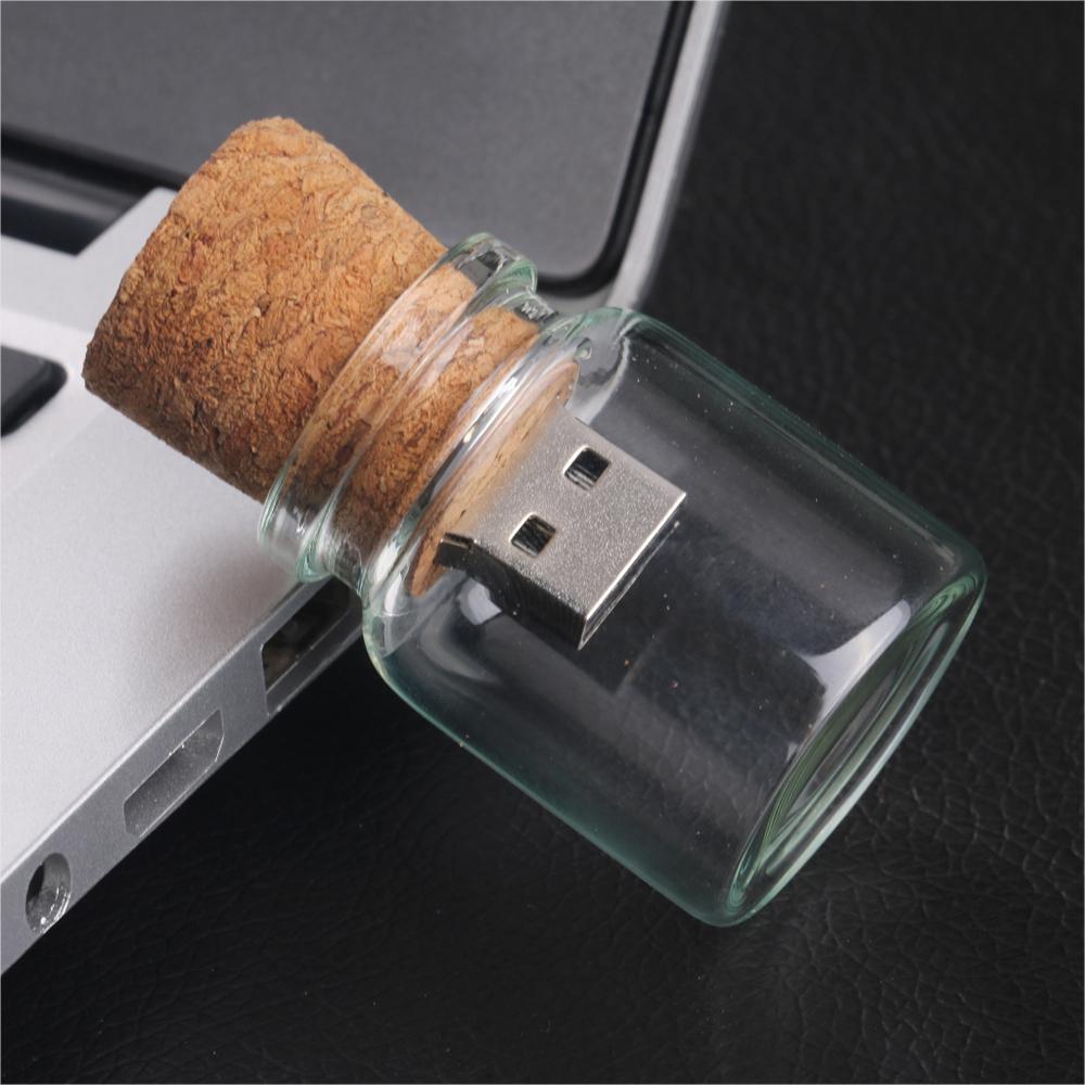 USB hình chai lọ Ổ USB Flash Ổ cắm Gỗ Flash Memory Stick U Disk cho PC