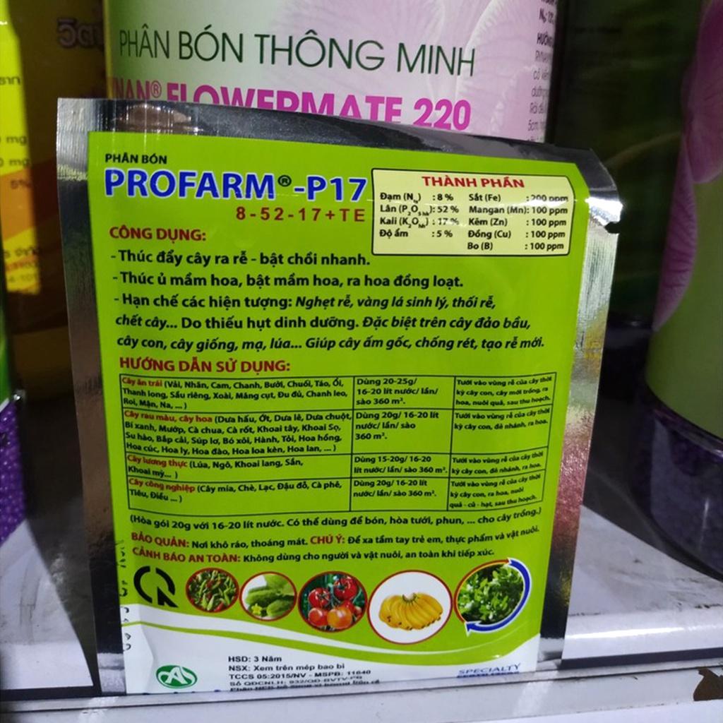 Phân bón siêu lân Profarm -P17 8- 52-17 + TE siêu ra rễ, bật chồi cực nhanh ngăn nghẹt rễ, chột cây