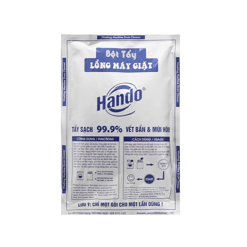 Hộp bột tẩy vệ sinh lồng máy giặt Hando 200g (Hộp 2 x 100g)