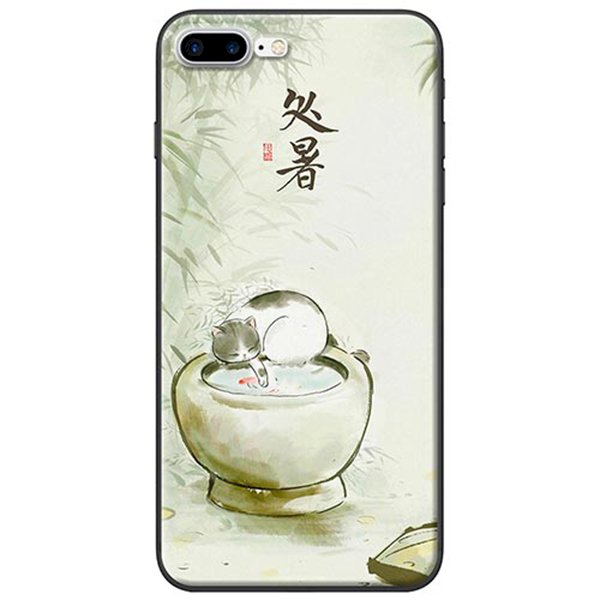 Ốp Lưng iPhone 7 Plus/ 8 Plus Mèo Và Lu Nước