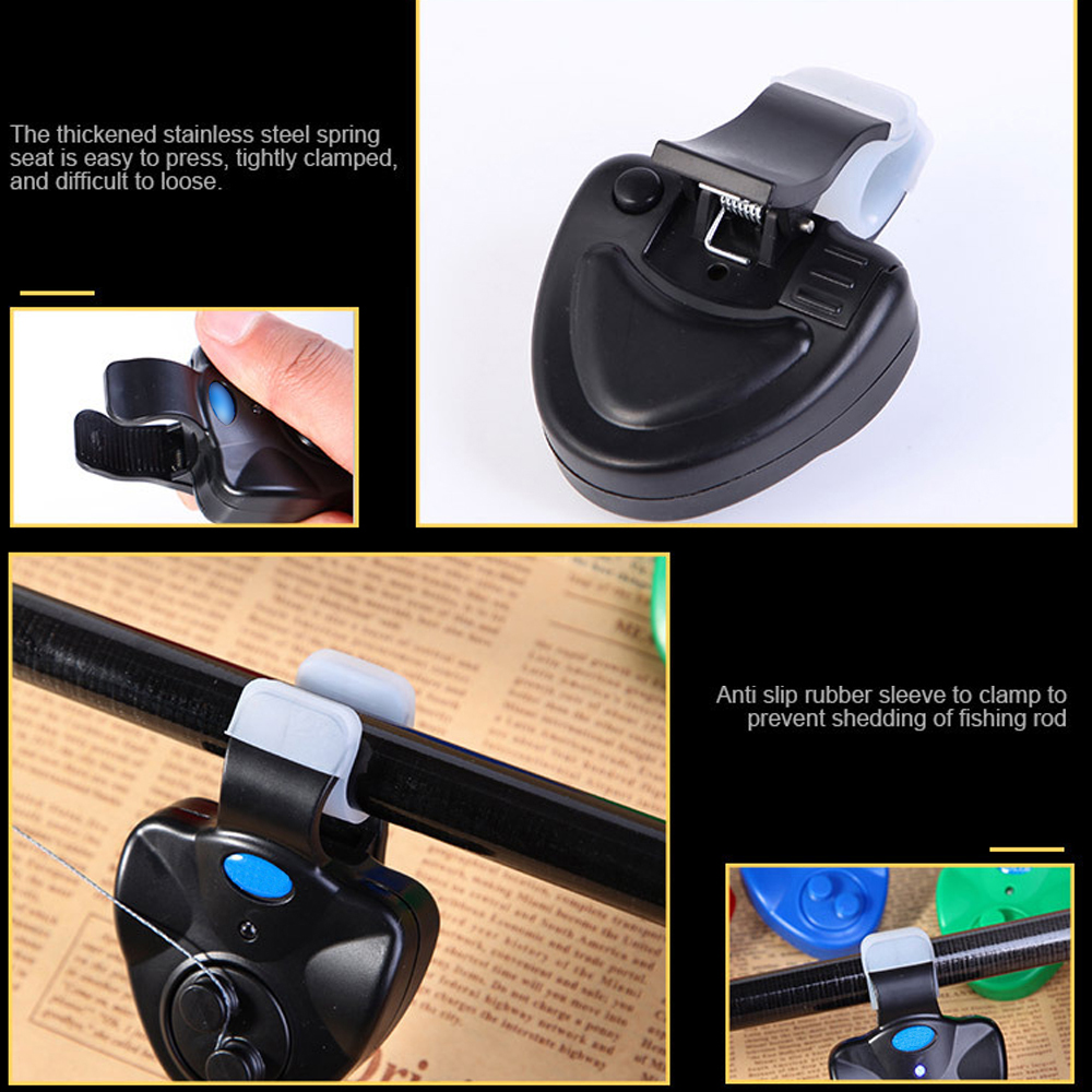 Còi báo động trên cần câu với đèn LED di động dễ dàng cài đặt