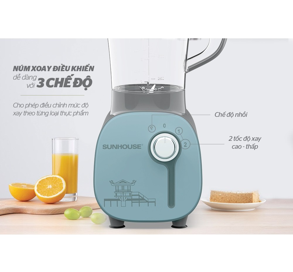 Máy Xay Sinh Tố Đa Năng Sunhouse SHD5312B - Hàng Chính Hãng