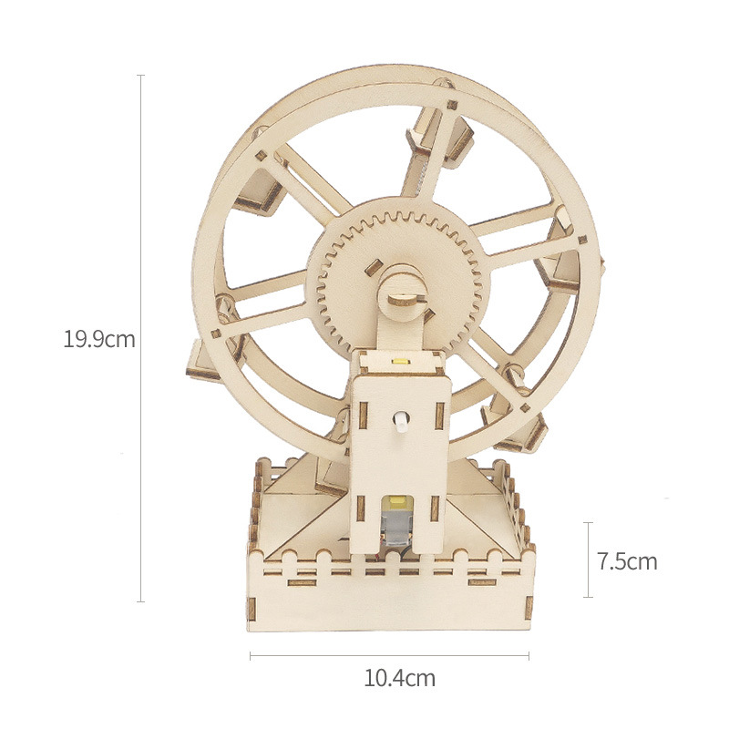 Đồ Chơi Gỗ Mô Hình Vòng Đu Quay Mặt Trời, Đồ Chơi Thí Nghiệm DIY WOOD STEAM Cho Bé, Đồ Chơi Lắp Ghép Vòng Đu Quay Bằng Gỗ-Chính Hãng BABYBOSS + Tặng Kèm Tranh Ghép Bằng Gỗ