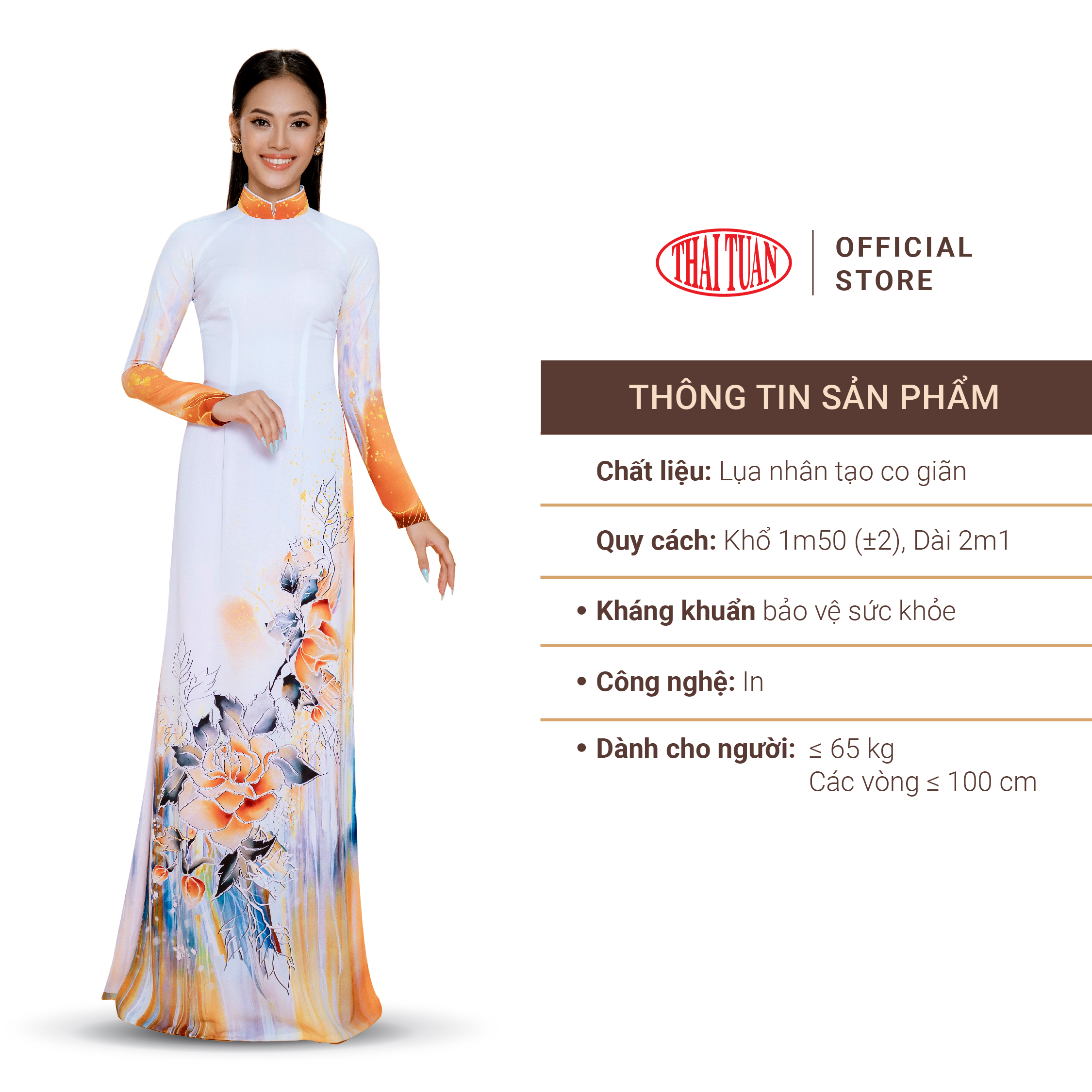 Vải Áo Dài In Họa Tiết Kháng Khuẩn Khổ 1m50 Dài 2m1 | ASBR533101DEQT