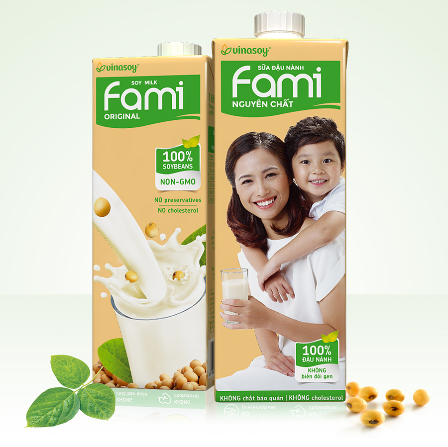 Thùng 10 Hộp Sữa Đậu Nành Fami Nguyên Chất (1 lít / Hộp)