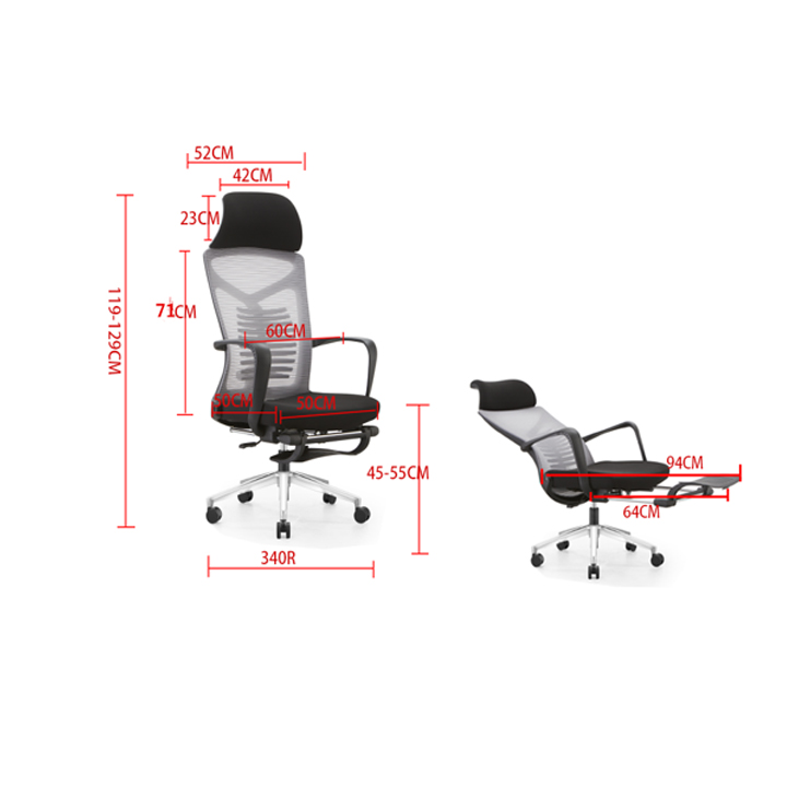 Ghế xoay văn phòng Tiện lợi Đa năng Kèm Để chân Thư Giãn - Ghế công thái học xoay 360 độ điều chỉnh Độ cao Bền đẹp GHP057