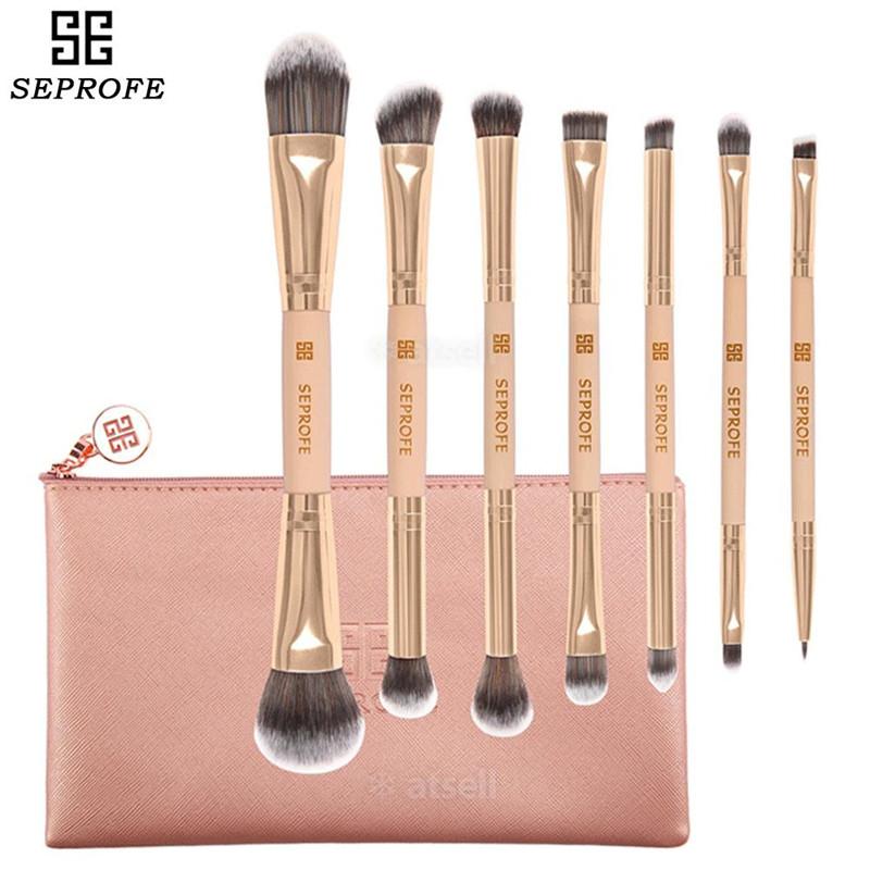7 Chiếc Hoa Hồng Vàng Đa Năng Cọ 2 Đầu Che Khuyết Điểm Pha Trộn Bàn Chải Chuyên Nghiệp Mặt Cọ Trang Điểm SE-MB210BG7
