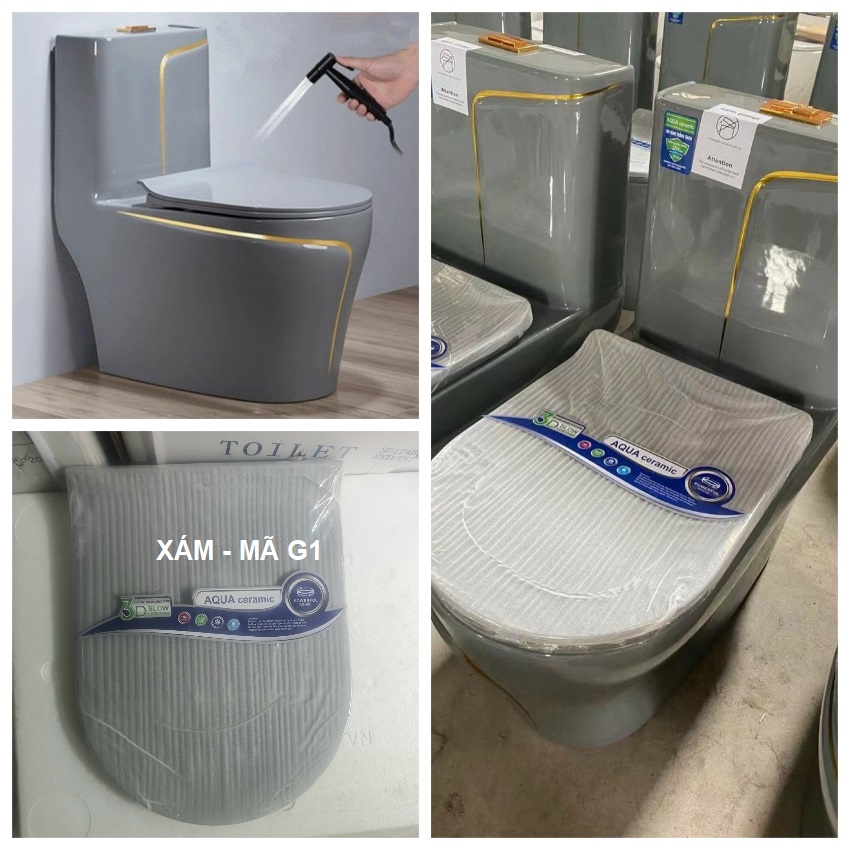 Nắp bồn cầu màu đen và nắp bồn cầu màu trắng dùng cho các sản phẩm bồn cầu tương ứng cùng loại