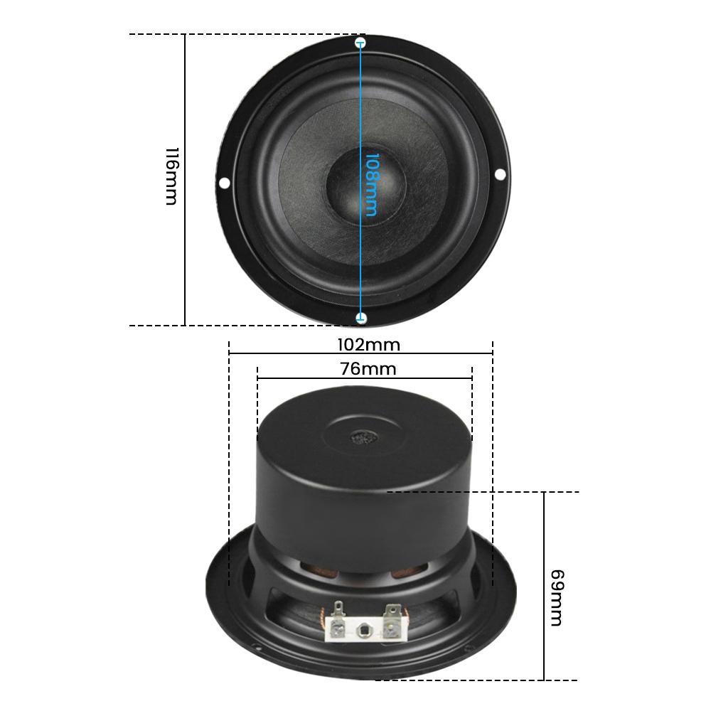 AIYIMA 1PCS 4 inch loa midrange 4 8 ohm 25W Audio khuếch đại âm thanh loa len loa hình nón cho amp âm thanh tại nhà amp Color: 8 Ohm 25W Speaker Woofer Size/Full-Range Size: 4"