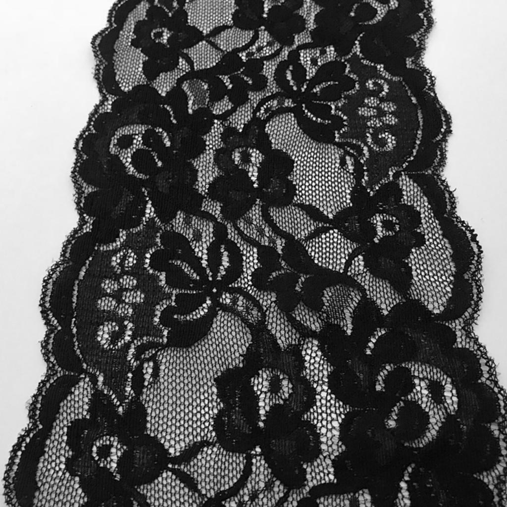 5 Yards 15cm Tiny Stretch Lace Ribbon Floral Trim Sewing Lace Fabric Applique Clothing Accessories Crafts for Bridal Wedding Veils Dress DIY
