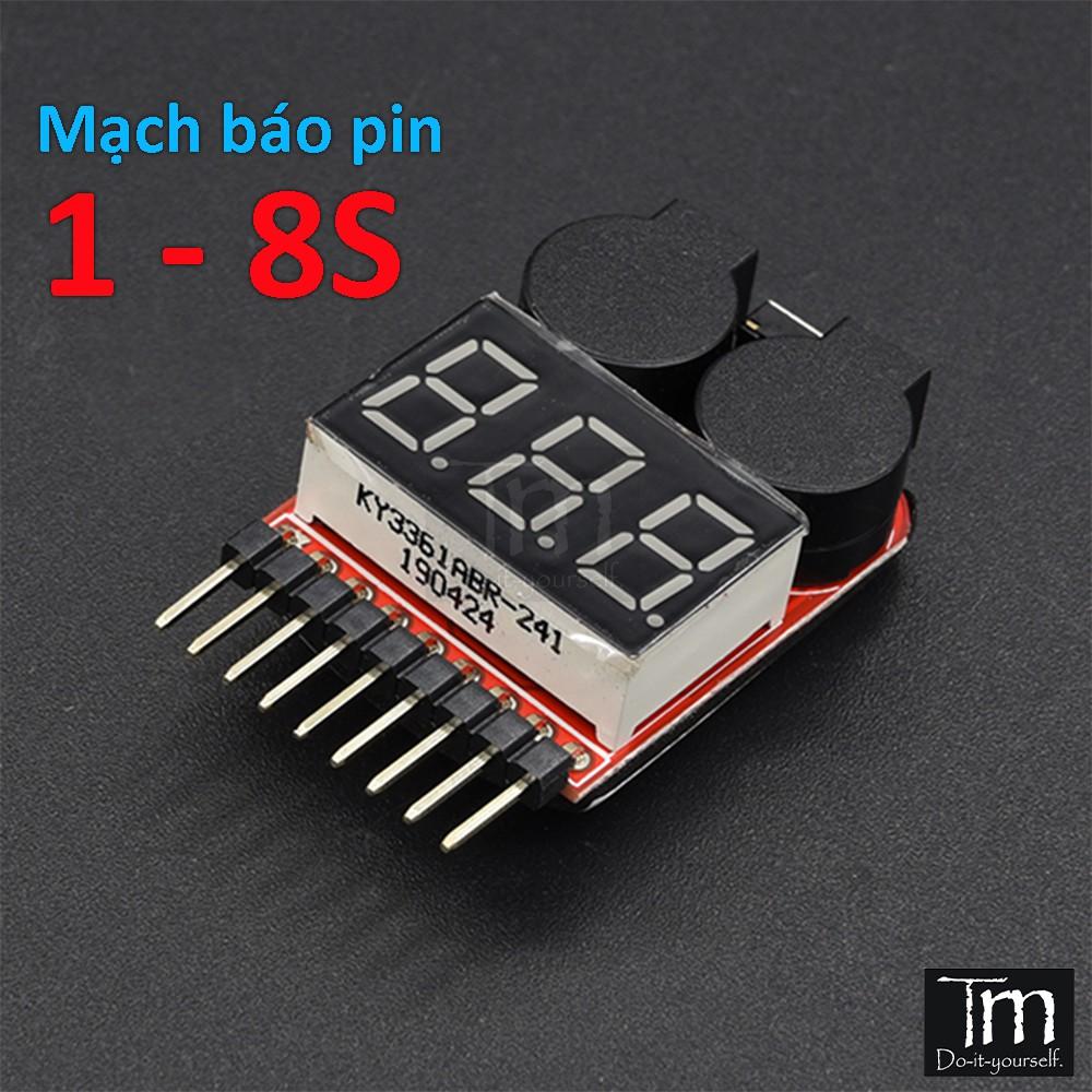 Mạch Đo Pin - Mạch Báo Pin Lithium 1-8S RC