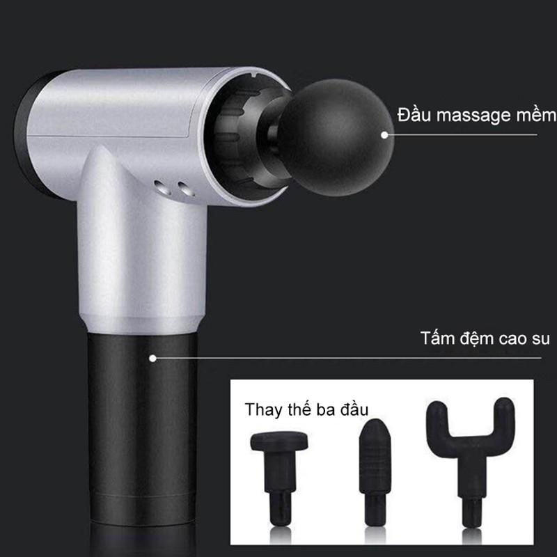 Súng Massage Fascial Gun - 4 Đầu 6 Chế Độ Fascial Giảm Cơ Căng Cơ Trị Nhức Mỏi Vai Gáy - KH320