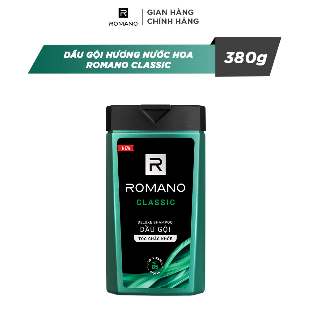 Dầu gội cao cấp Romano Classic cổ điển lịch lãm tóc chắc khỏe 380gr