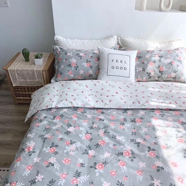 Set Cotton Poly 4 Món Hàng Nhập Khẩu Hoa Nhí Xam