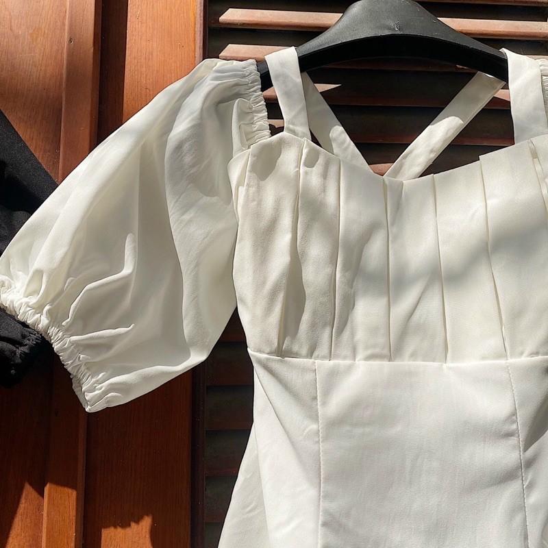 Đầm Xinh ĐIDII DRESS form tôn dáng chất vải dày dặn thiết kế phần ngực xếp tinh tế mặc được 2 kiểu