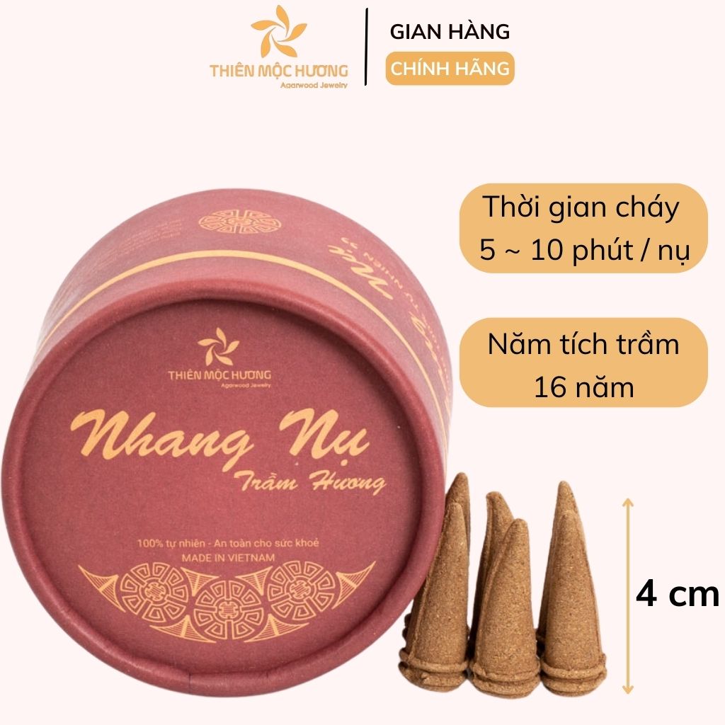 Nhang Nụ Trầm Hương tự nhiên khói chảy ngược - 16 năm - Mùi thơm dịu nhẹ, an toàn cho sức khỏe, đã được kiểm chứng - Thiên Mộc Hương