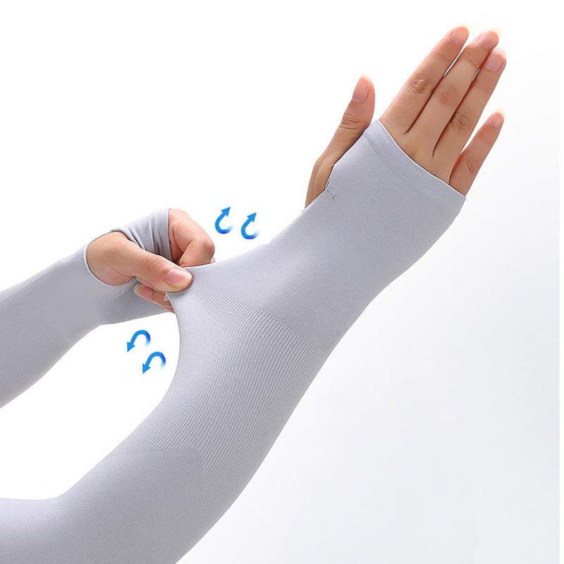 1 Unisex Bảo Vệ Cánh Tay Tay Ấm Nữ Nam Thể Thao Tay Chống Nắng Chống Tia UV Tay Bao Hỗ Trợ Chạy Câu Cá Đi Xe Đạp trượt Tuyết Color: White Plainend