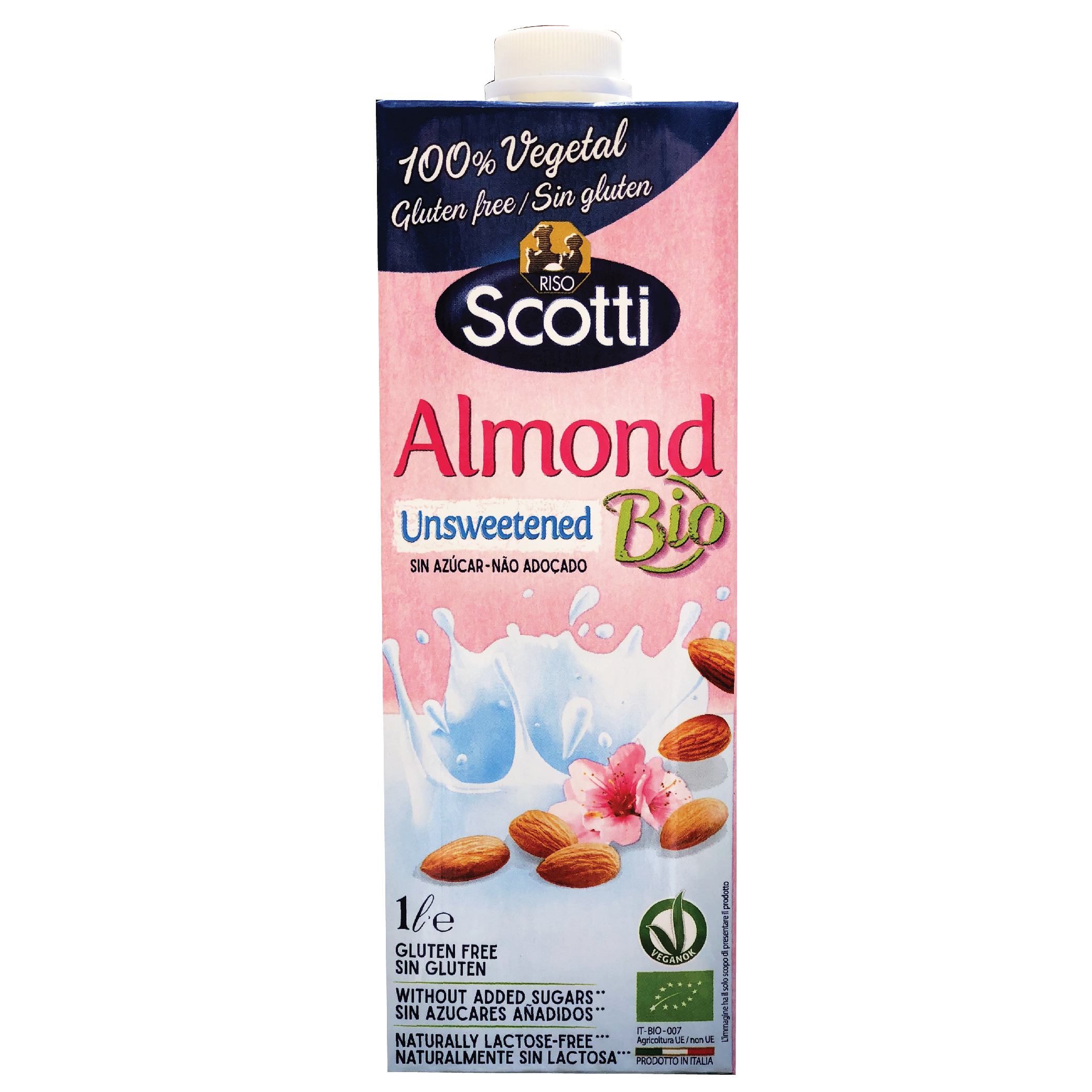 Sữa Hạt Hạnh Nhân Hữu Cơ Không Đường Riso Scotti - Unsweetened Almond Drink 1L