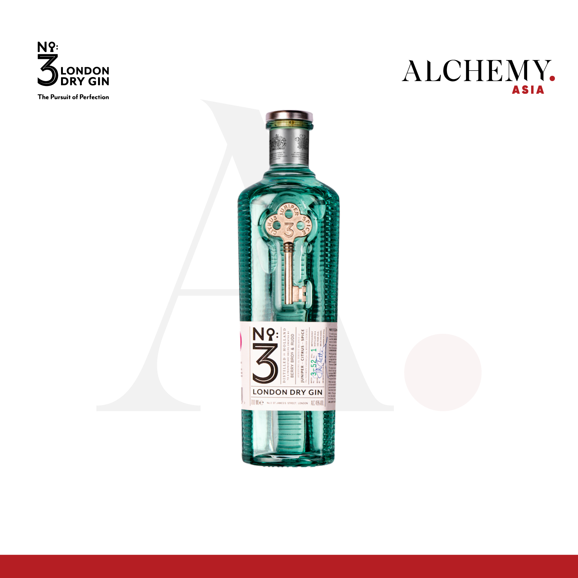 Rượu No.3 London Dry Gin 46% 1x0.7L