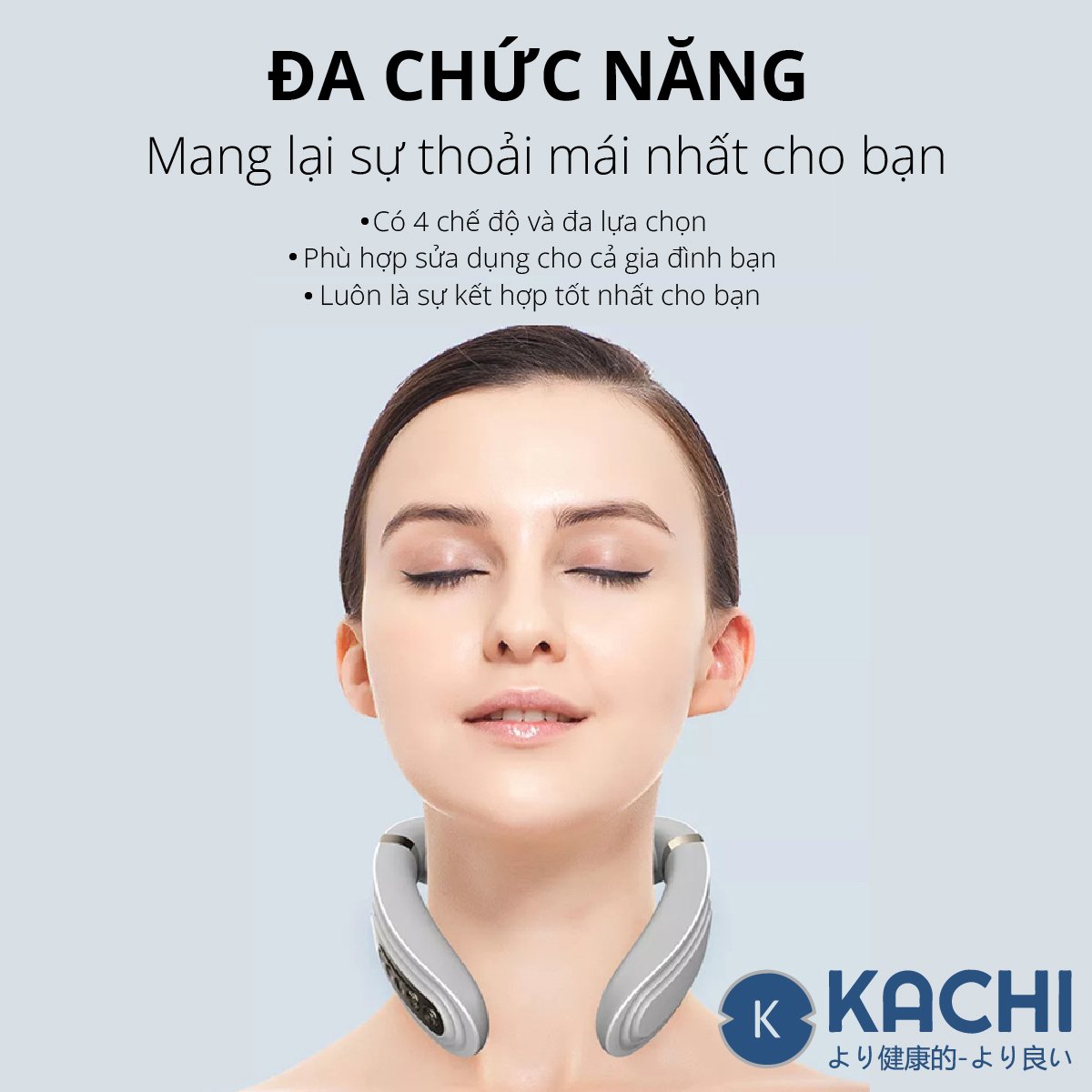 Máy massage cổ không dây 10 đầu rung nhiệt cao cấp MK350 tăng lưu thông tuần hoàn máu lên não giảm đau đầu, ngừa đột quỵ