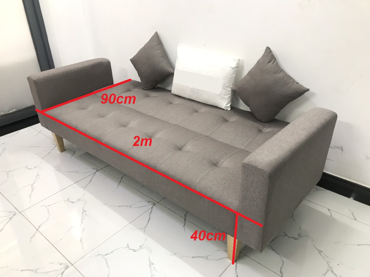 Bộ ghế sofa giường sofa bed tay vịn phòng khách salon linco12