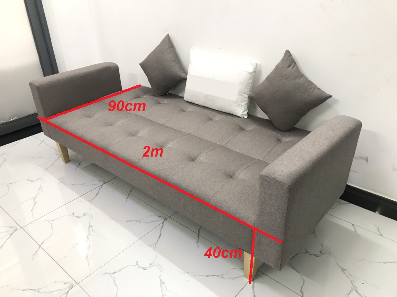 Bộ ghế sofa giường 2mx90 sofa bed tay vịn phòng khách linco12 salon sopha